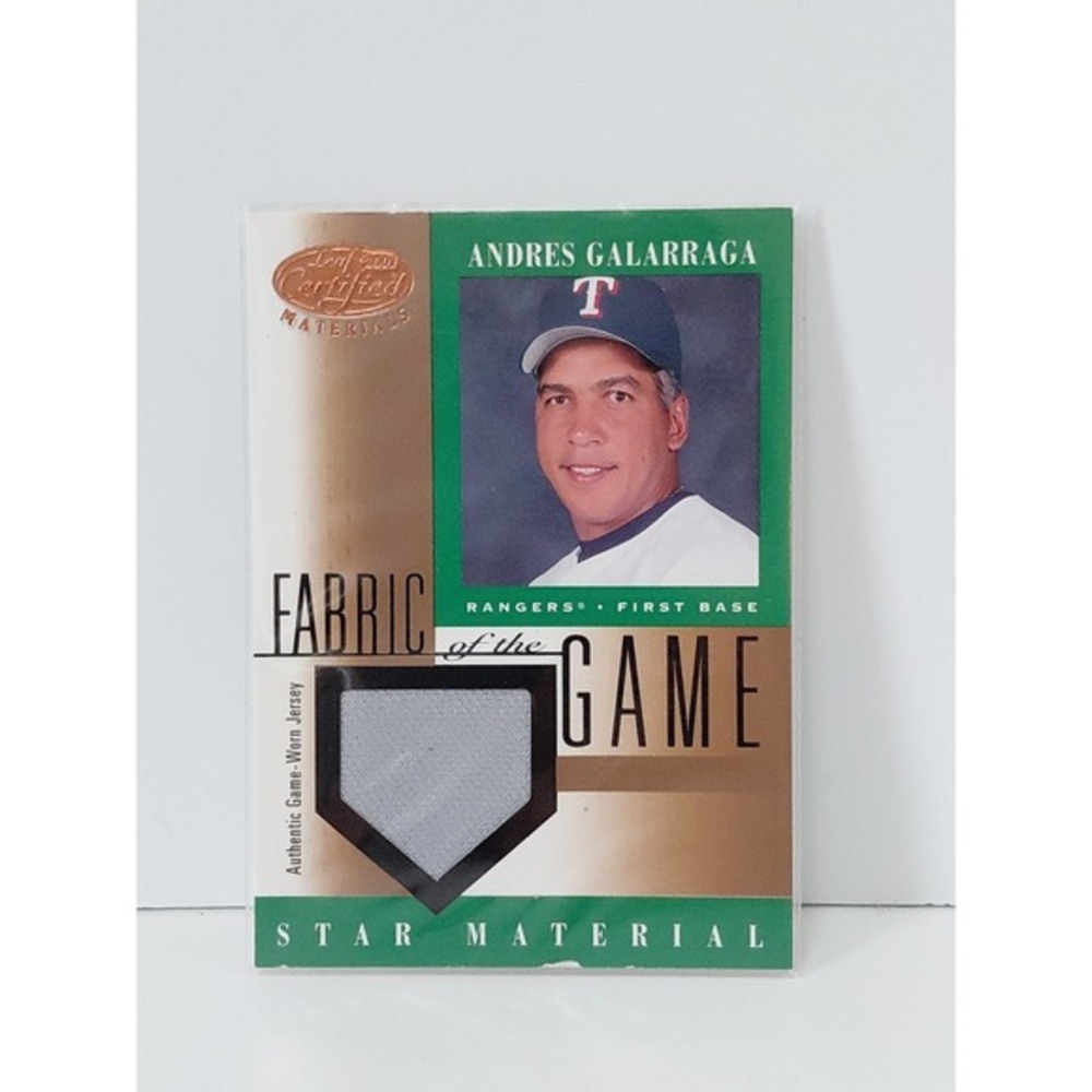 2001 Leaf Certified Materials Fabric of the Game Andres‎ Galarraga #FG-98 0u79